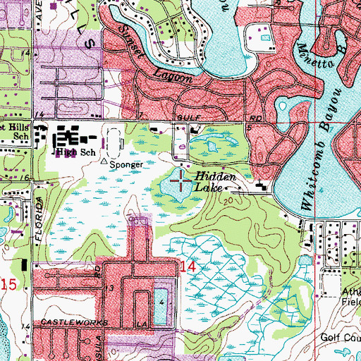 Topographic Map of Hidden Lake, FL