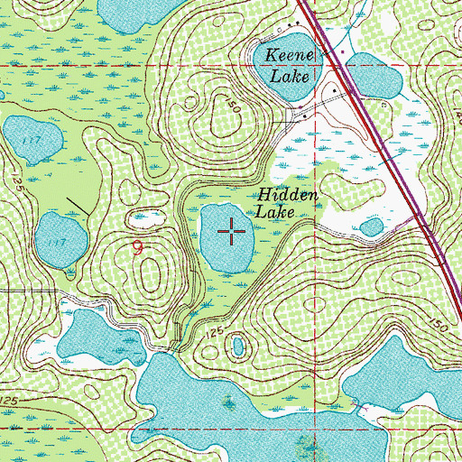 Topographic Map of Hidden Lake, FL