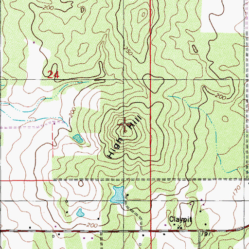 Topographic Map of High Hill, FL