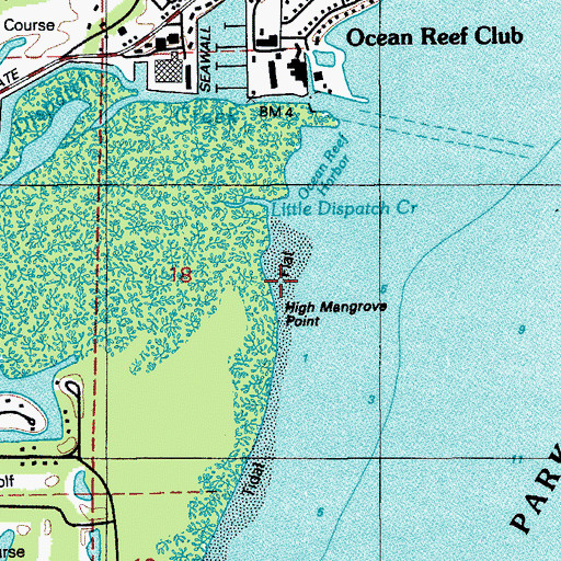 Topographic Map of High Mangrove Point, FL