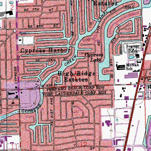 Topographic Map of High Ridge Estates, FL