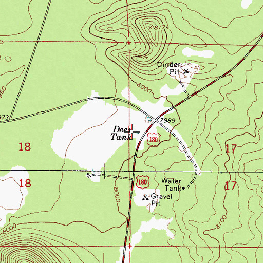 Topographic Map of Deer Tank, AZ