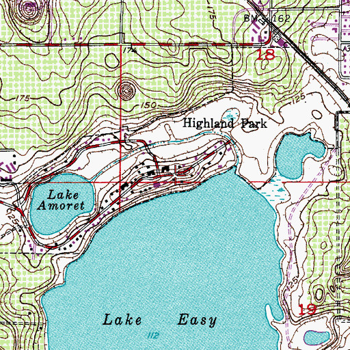 Topographic Map of Highland Park, FL