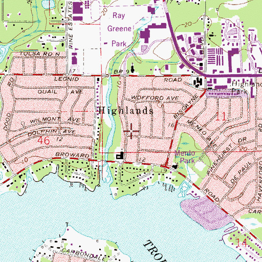 Topographic Map of Highlands, FL