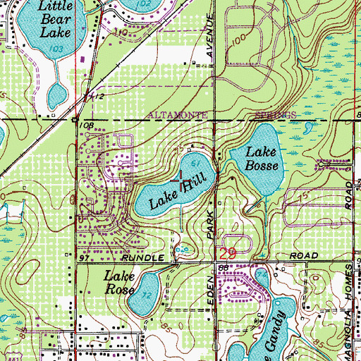 Topographic Map of Lake Hill, FL