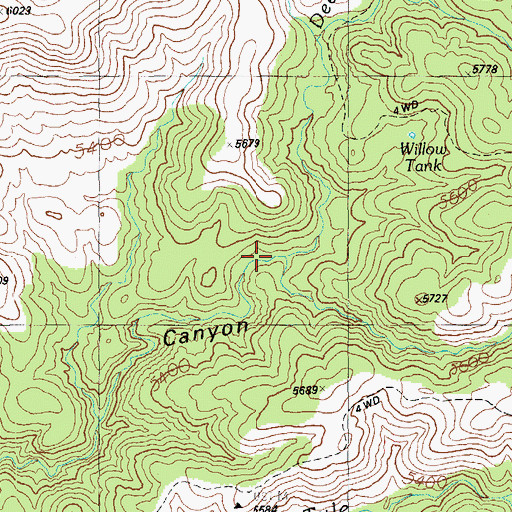 Topographic Map of Deerhead Creek, AZ