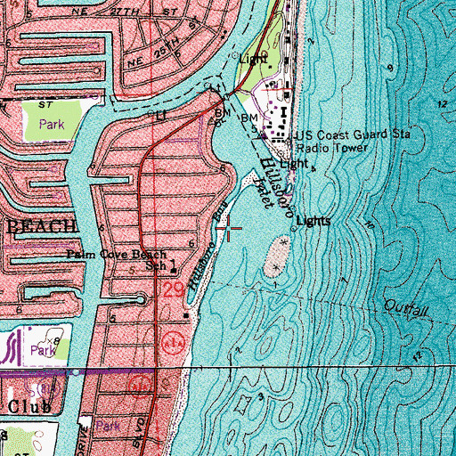 Topographic Map of Hillsboro Bay, FL
