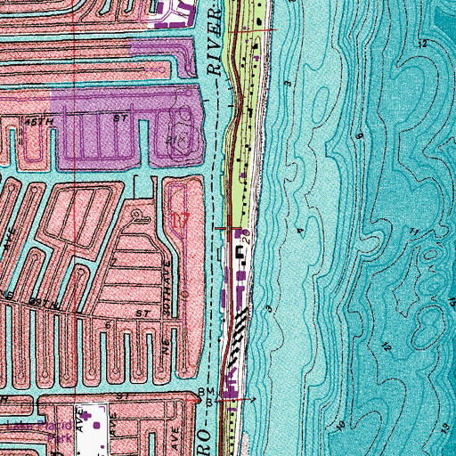 Topographic Map of Hillsboro River, FL