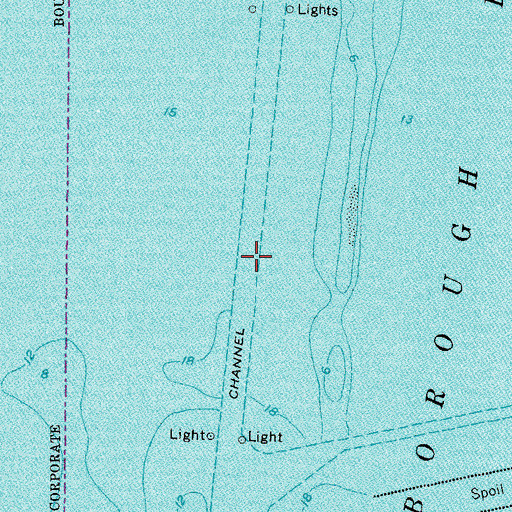Topographic Map of Hillsborough Channel, FL