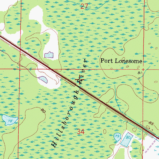 Topographic Map of Hillsborough River, FL