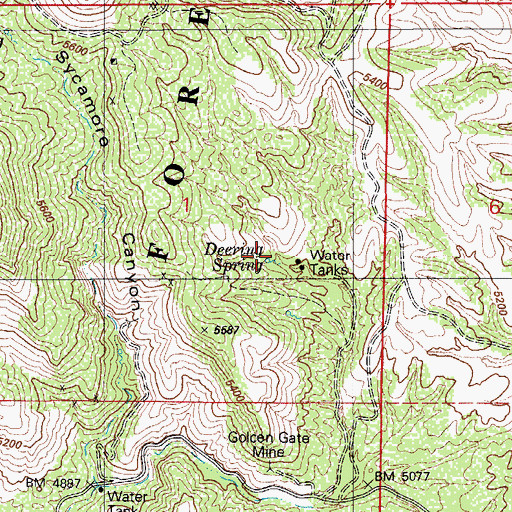 Topographic Map of Deering Spring, AZ