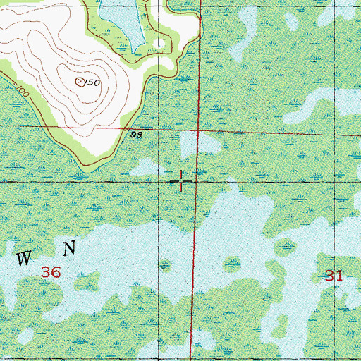 Topographic Map of Hixtown Swamp, FL
