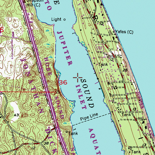 Topographic Map of Hobe Sound, FL