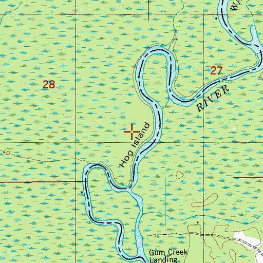 Topographic Map of Hog Island, FL