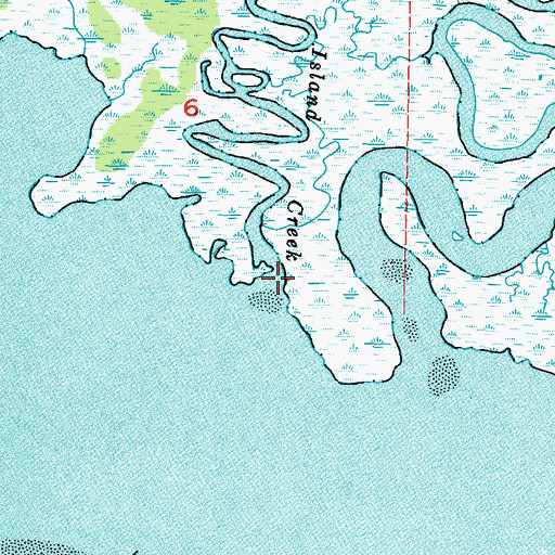 Topographic Map of Hog Island Creek, FL