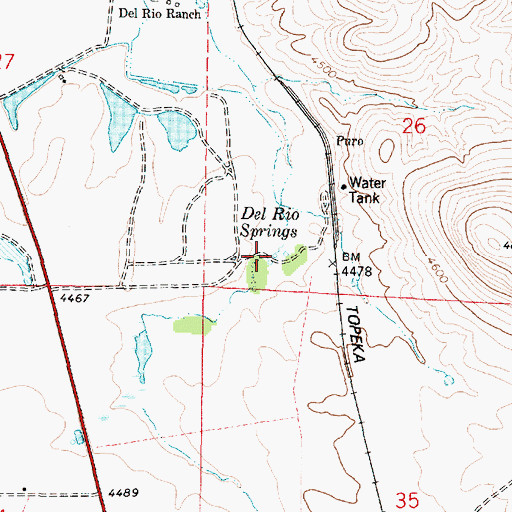 Topographic Map of Del Rio Springs, AZ