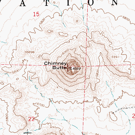 Topographic Map of Chimney Butte, AZ