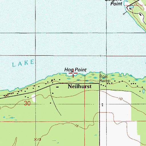 Topographic Map of Hog Point, FL