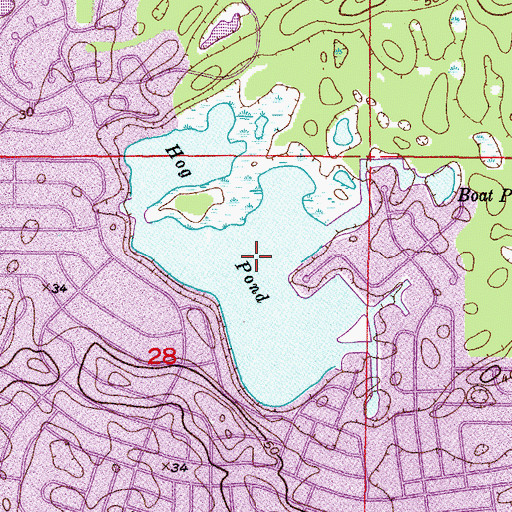 Topographic Map of Hog Pond, FL