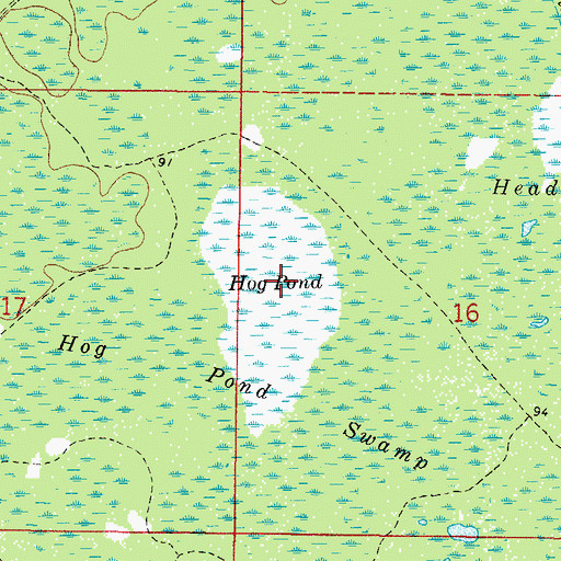 Topographic Map of Hog Pond, FL