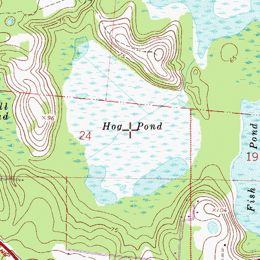 Topographic Map of Hog Pond, FL