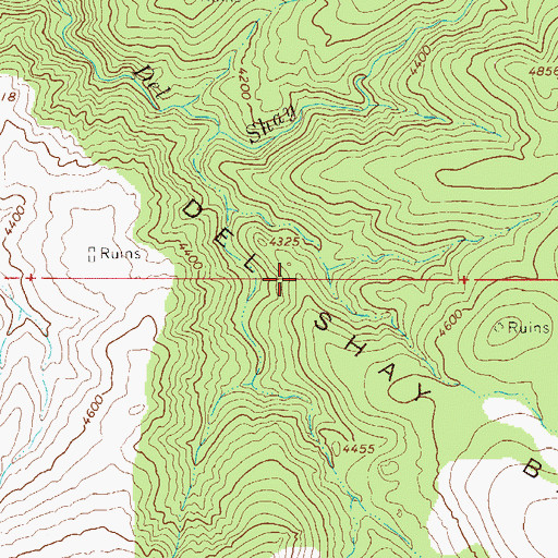 Topographic Map of Del Shay Basin, AZ