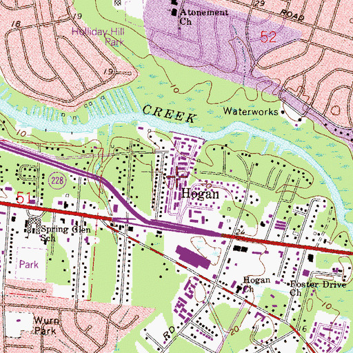 Topographic Map of Hogan, FL