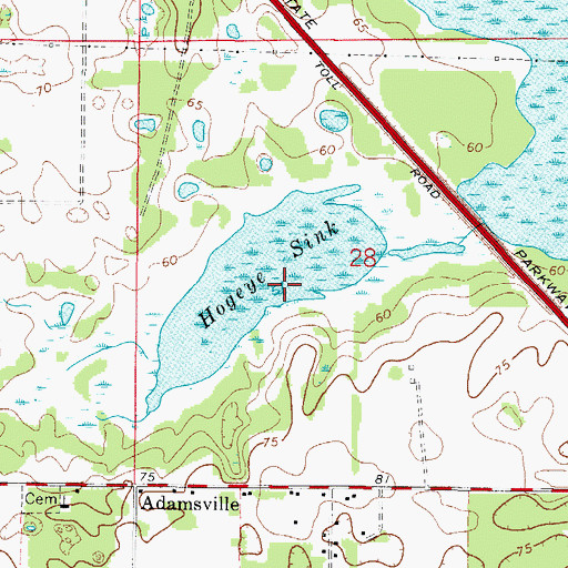 Topographic Map of Hogeye Sink, FL