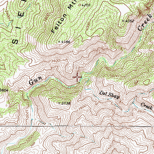 Topographic Map of Del Shay Creek, AZ