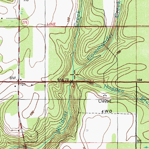 Topographic Map of Hogpen Branch, FL