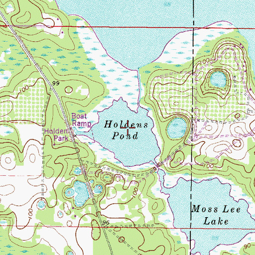 Topographic Map of Holdens Pond, FL