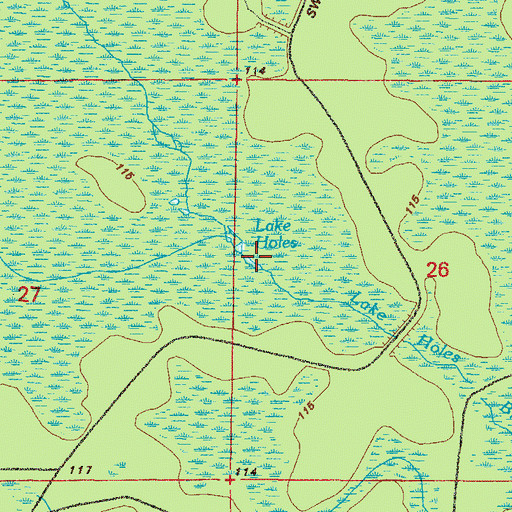 Topographic Map of Lake Holes, FL