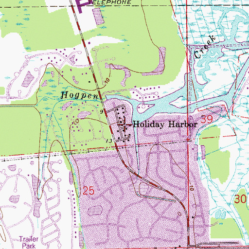 Topographic Map of Holiday Harbor, FL