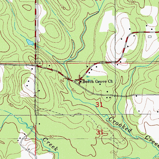 Topographic Map of Holiness Church, FL
