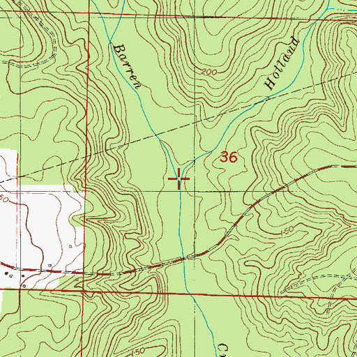 Topographic Map of Holland Branch, FL