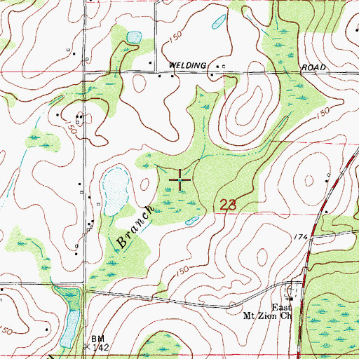 Topographic Map of Holland Branch, FL