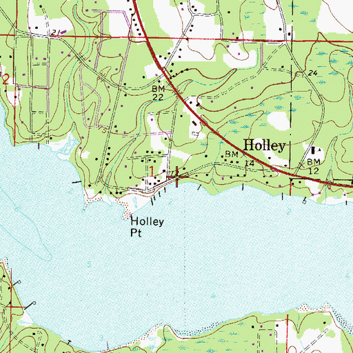 Topographic Map of Holley, FL