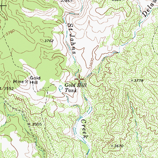 Topographic Map of Delaware Wash, AZ