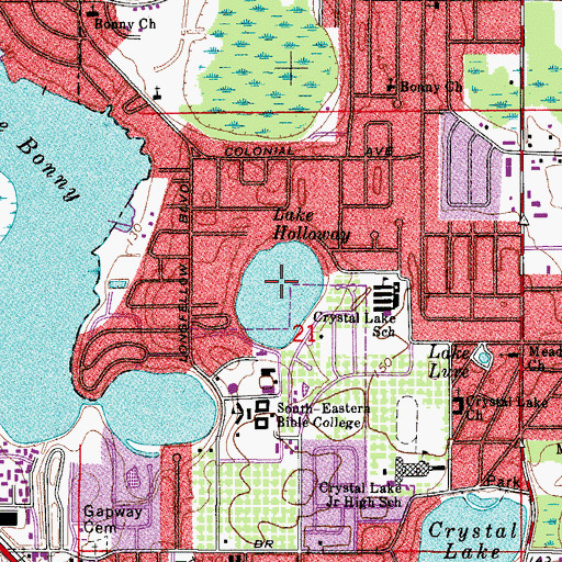 Topographic Map of Lake Holloway, FL