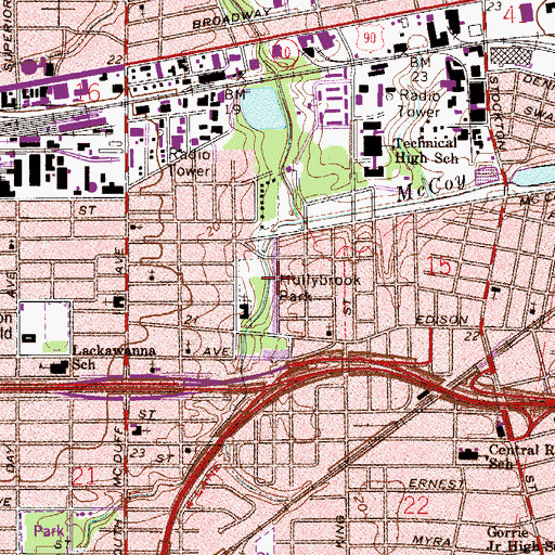 Topographic Map of Hollybrook Park, FL