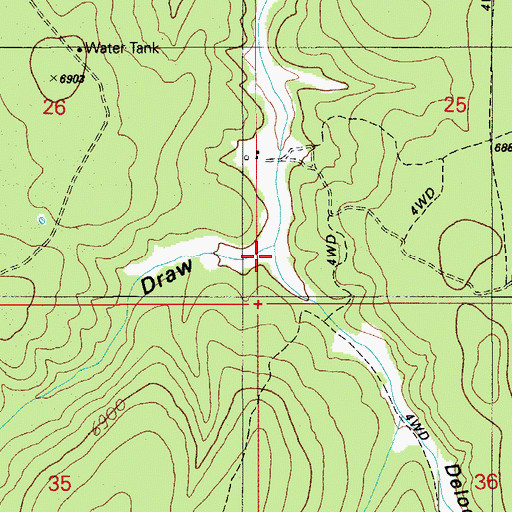 Topographic Map of Delodo Draw, AZ