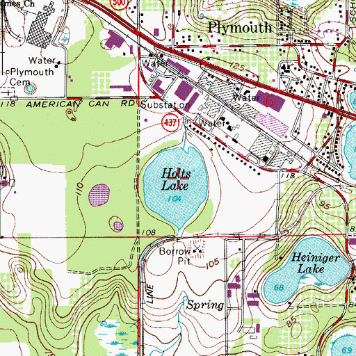Topographic Map of Holts Lake, FL
