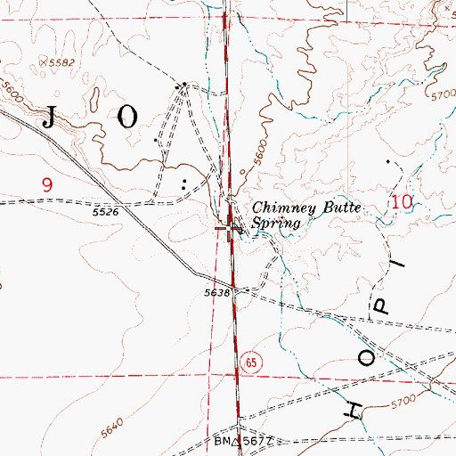Topographic Map of Chimney Butte Spring, AZ