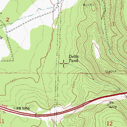 Topographic Map of Delta Tank, AZ