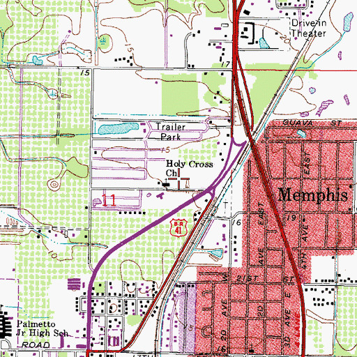 Topographic Map of Holy Cross Church, FL