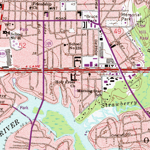 Topographic Map of Holy Cross Church, FL