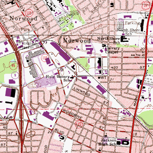 Topographic Map of Holy Rosary School, FL