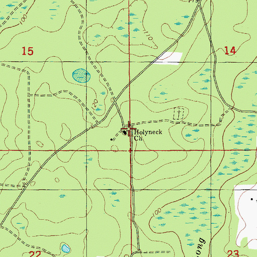 Topographic Map of Holyneck Church, FL