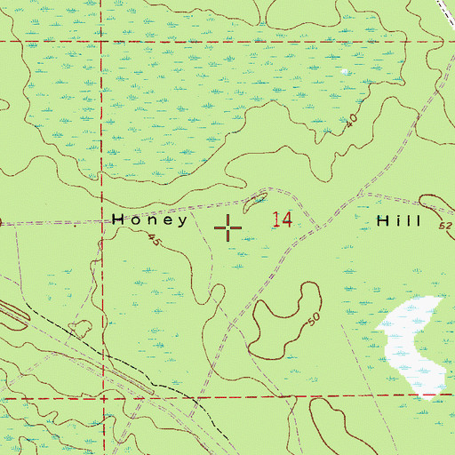 Topographic Map of Honey Hill, FL