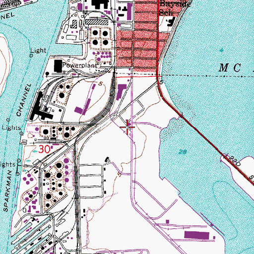 Topographic Map of Hookers Point, FL